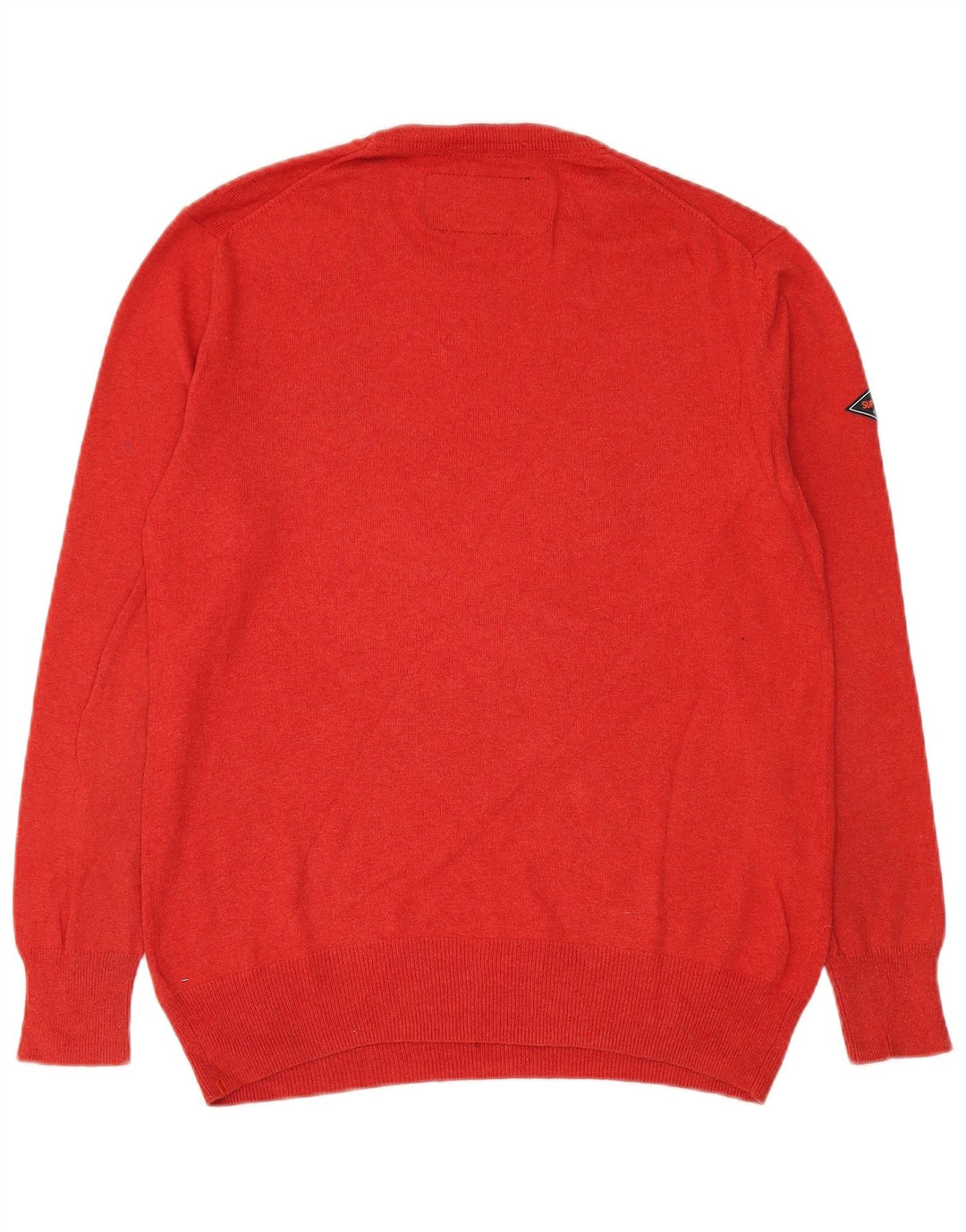 Superdry Herren-Pullover mit Rundhalsausschnitt, Größe L, aus roter Baumwolle