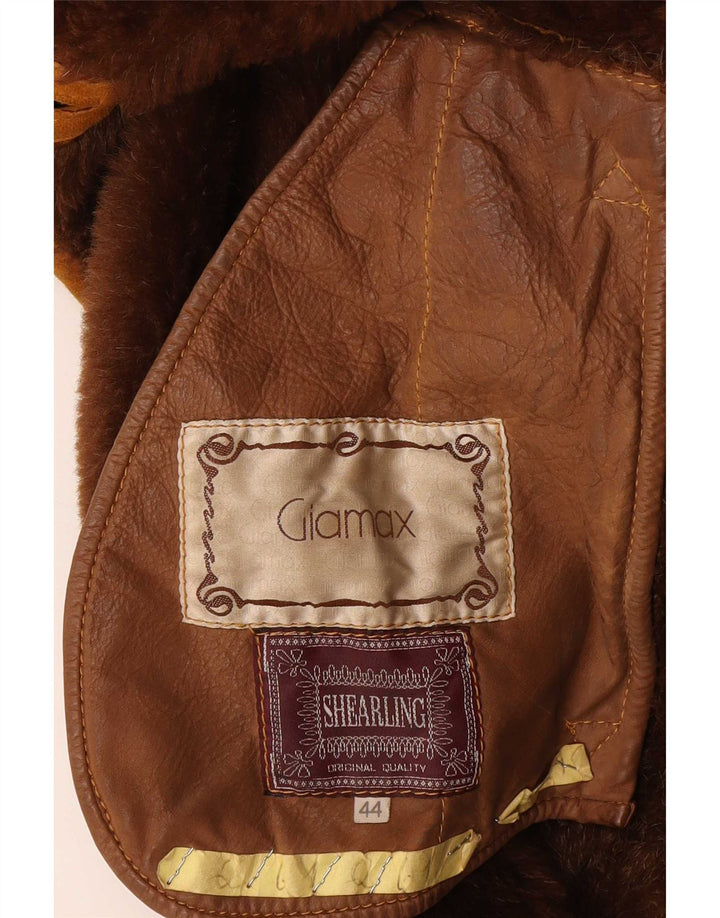 Giamax Damen Übergroßer Lammfellmantel IT 44 Mittelbeige