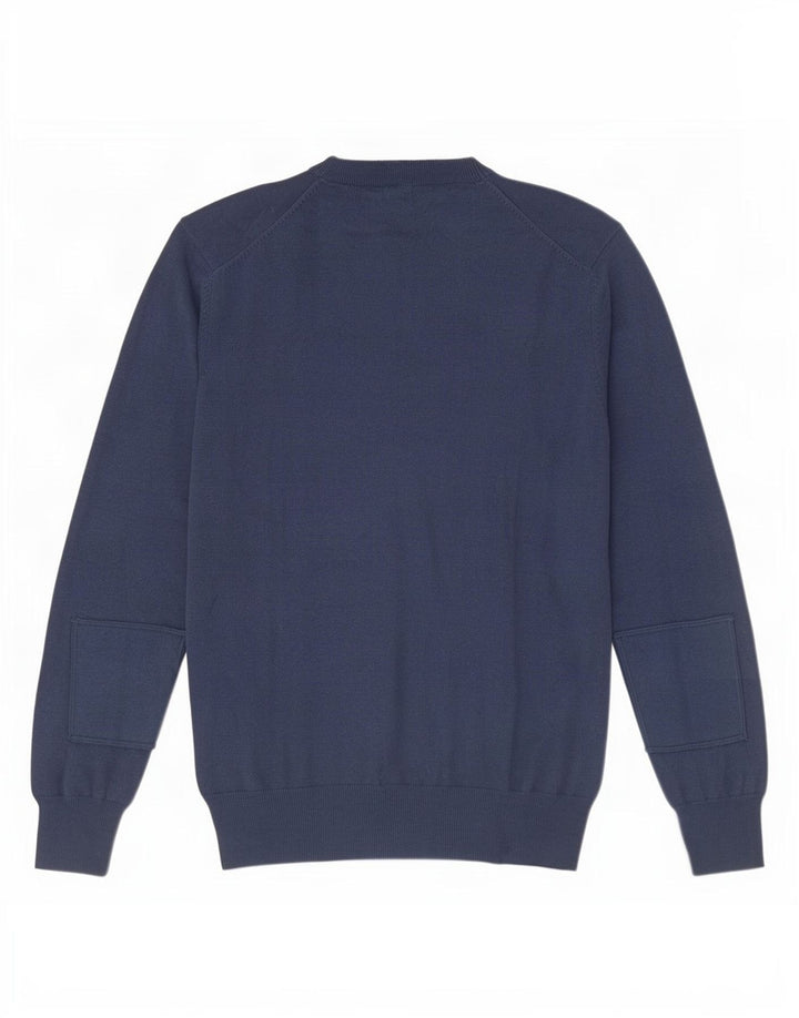 Avirex Herren-Pullover mit V-Ausschnitt, groß, aus blauer Baumwolle