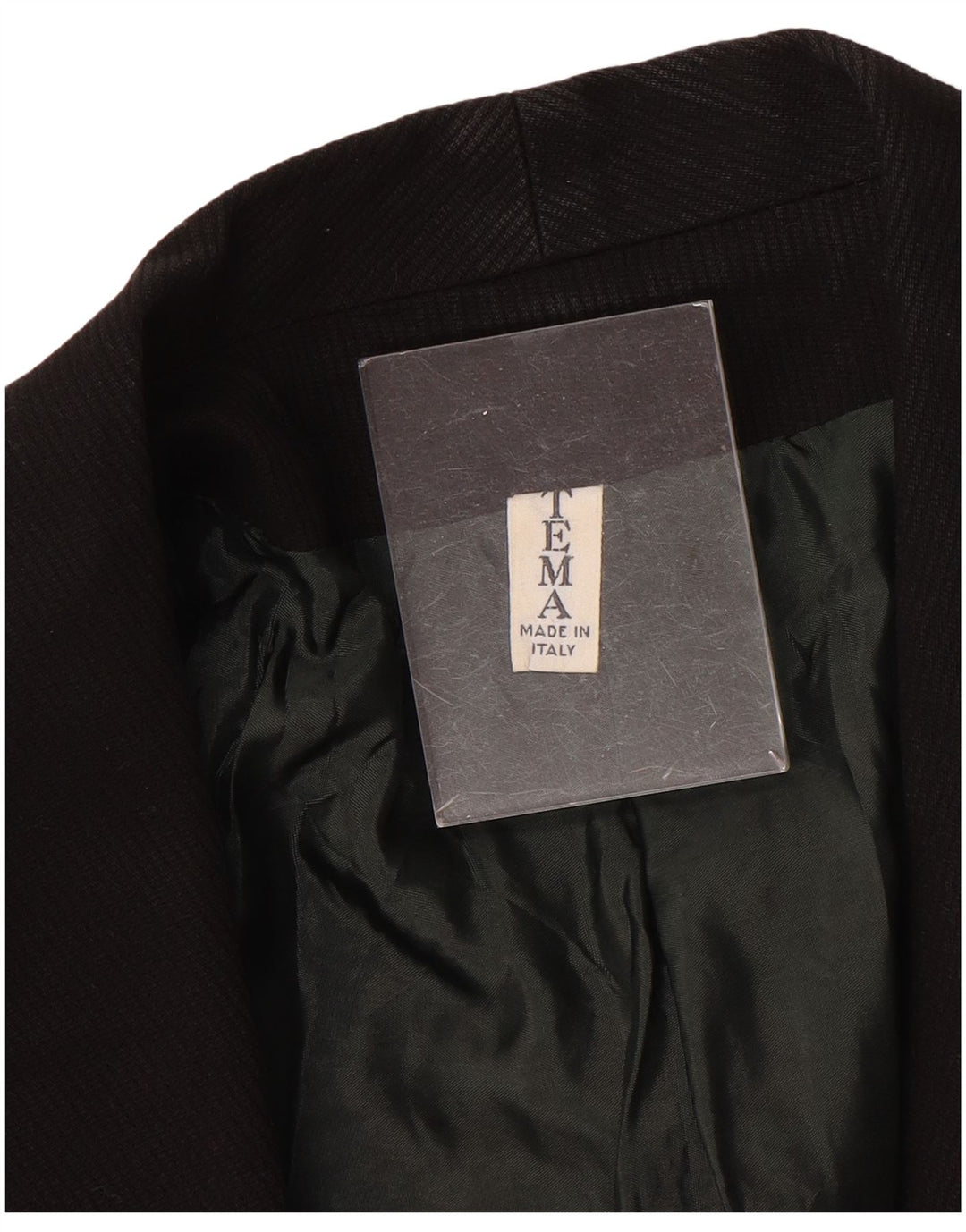 Vintage Damen Crop Open Blazer Jacke IT 48 XL Schwarz