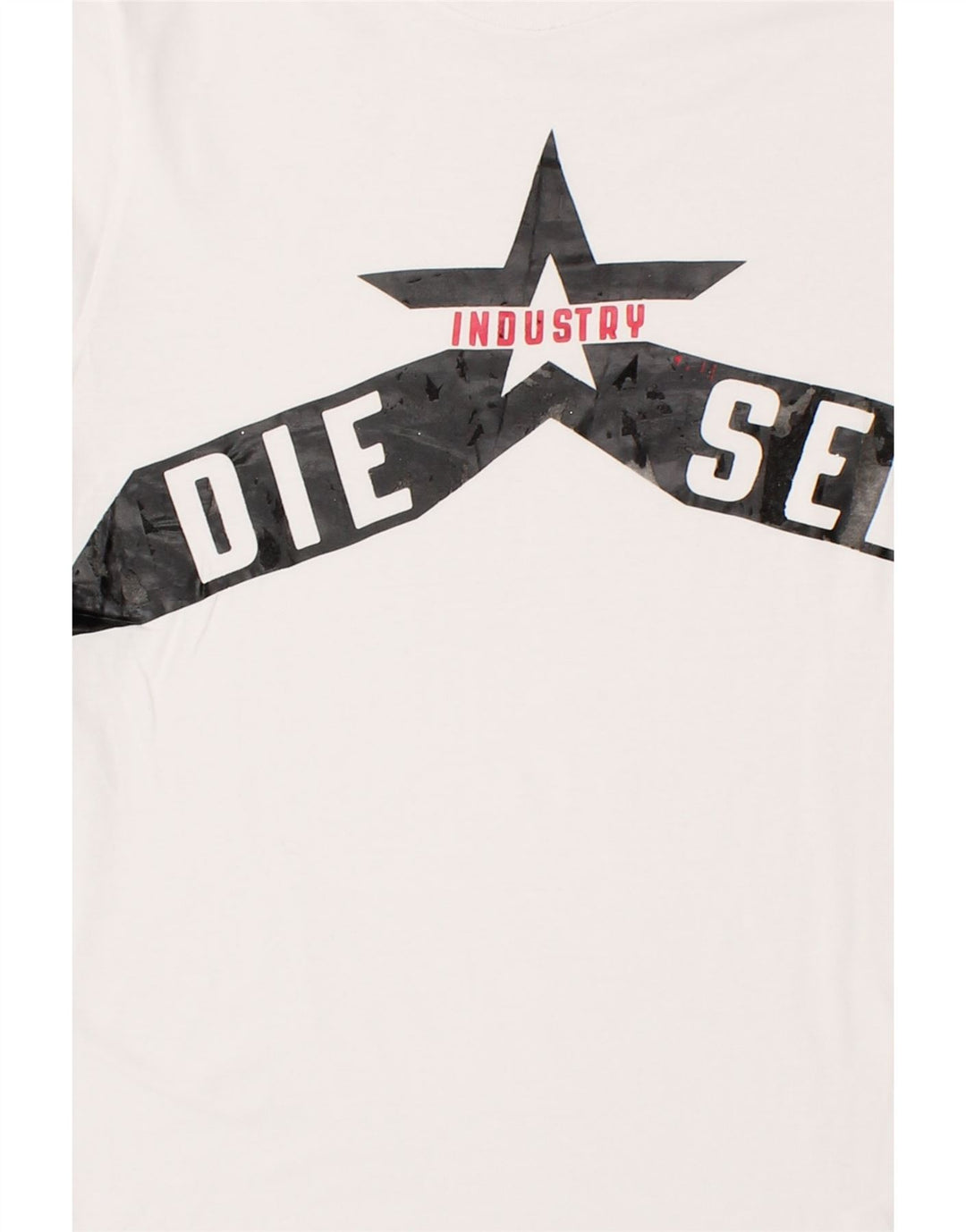 DIESEL Grafik-T-Shirt-Oberteil für Jungen, 13–14 Jahre, weiße Baumwolle