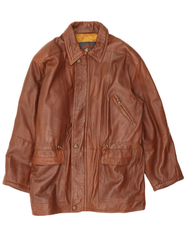 Lavorazione Artigiana Herren Lederjacke UK 44 2XL Braunes Leder