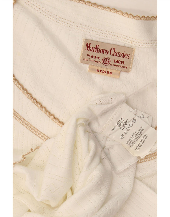 Marlboro Classics Damen T-Shirt Top UK 12 Medium Off White Baumwolle