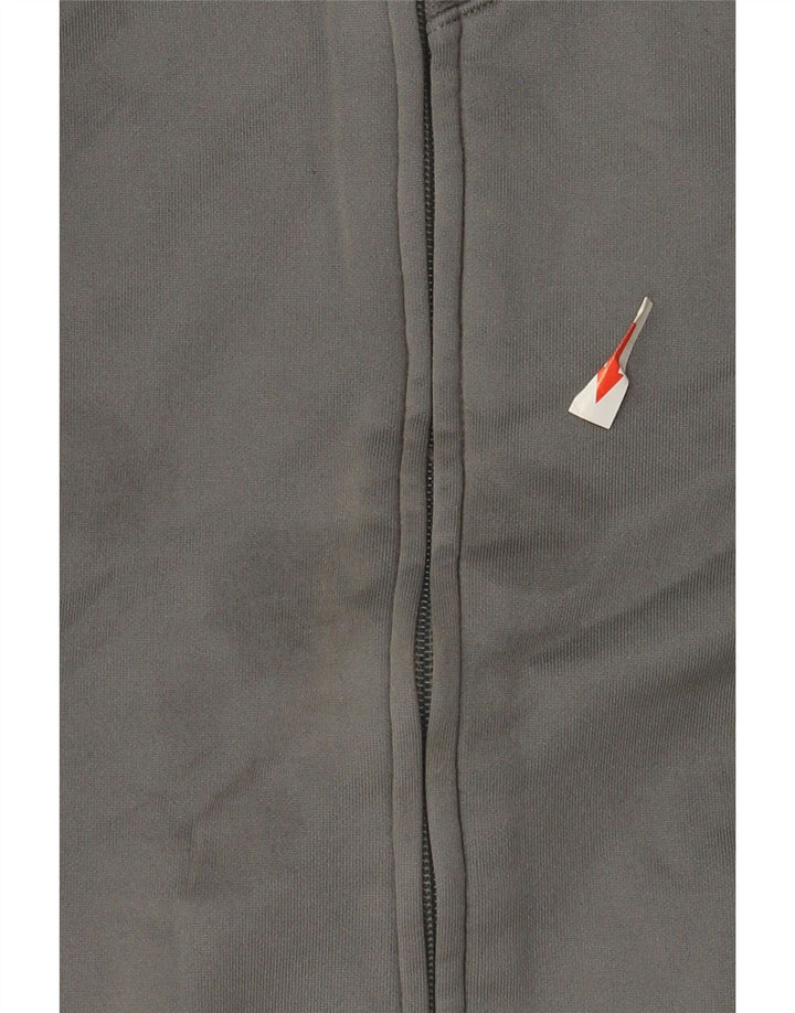 Reebok Damen Zip Hoodie Pullover UK 14 Mittelgraues Polyester