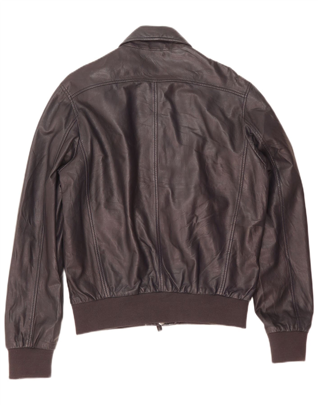 Pollini Herren-Bomber-Lederjacke IT 50, großes marineblaues Leder
