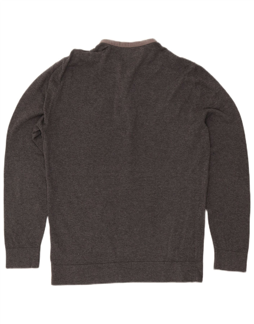 GUESS Herren-Pullover mit Rundhalsausschnitt, groß, graue Baumwolle