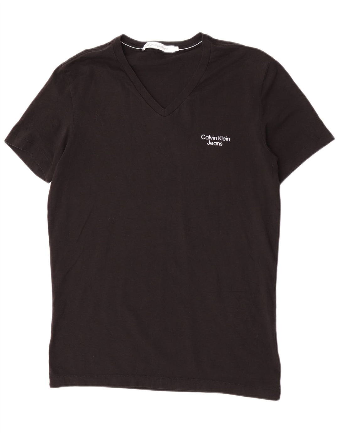 Calvin Klein Jeans Damen T-Shirt Top Large Schwarz Baumwolle