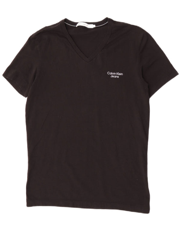 Calvin Klein Jeans Damen T-Shirt Top Large Schwarz Baumwolle
