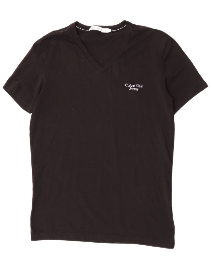 Calvin Klein Jeans Damen T-Shirt Top Large Schwarz Baumwolle