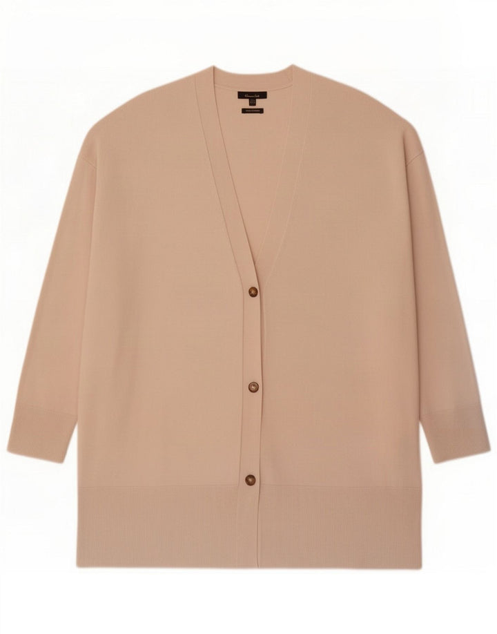 Massimo Dutti Womens Longline Oversized Cardigan Sweater UK 14 Medium Beige