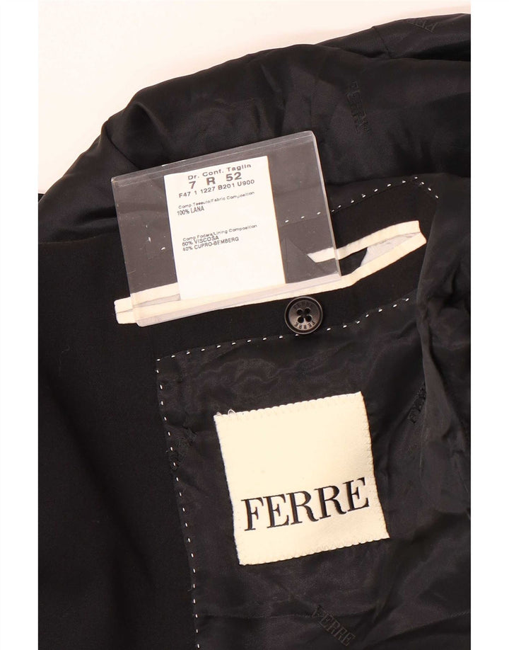 Ferre Herren-Blazerjacke mit 3 Knöpfen, IT 52 XL, schwarze Wolle