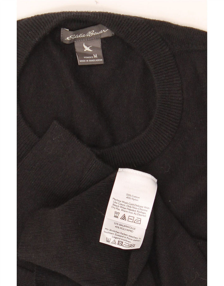 EDDIE BAUER Womens Cardigan Sweater UK 12 Medium Black Cotton Vintage Eddie Bauer and Second-Hand Eddie Bauer from Messina Hembry 