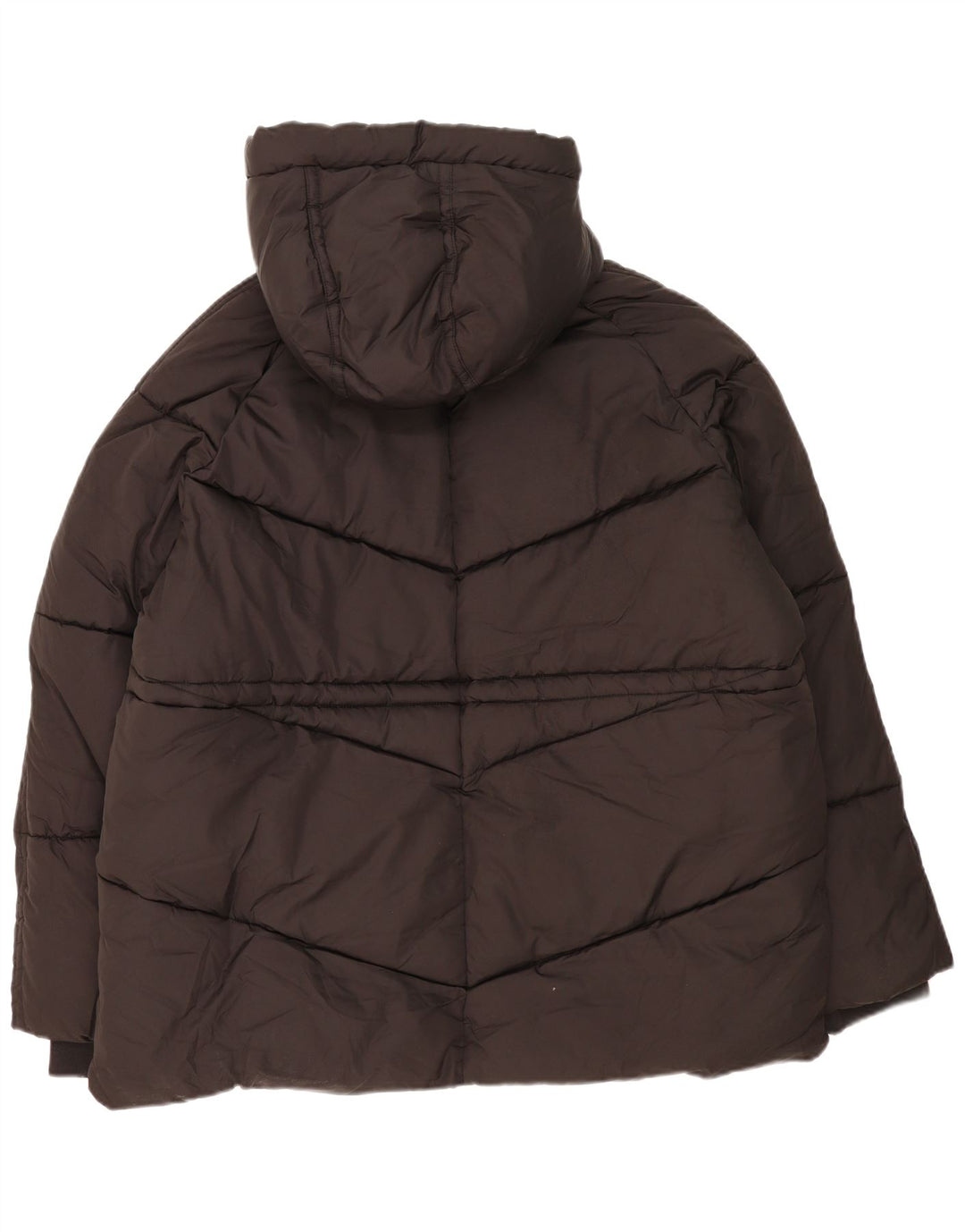 John Lewis Damen-Kapuzen-Übergröße, wattierte Jacke, UK 18, XL, Schwarz, Polyester