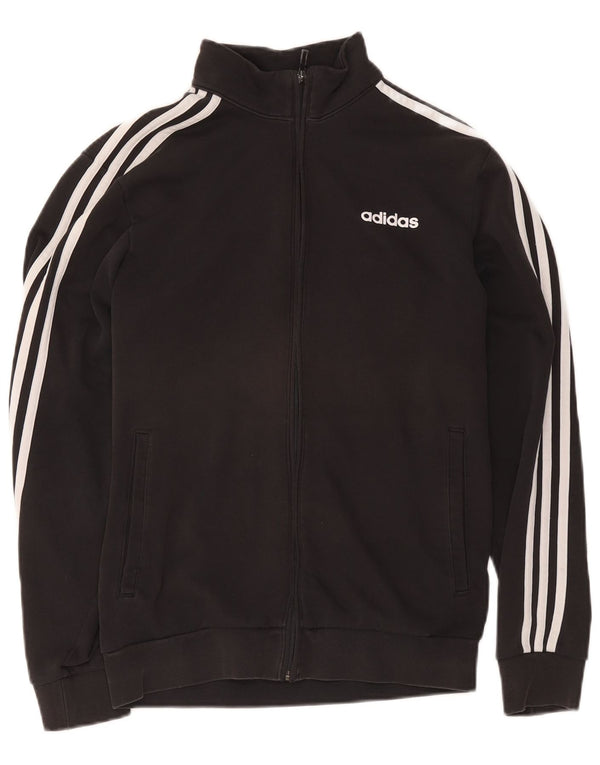Adidas Mens Tracksuit Top Jacket Small Black Cotton