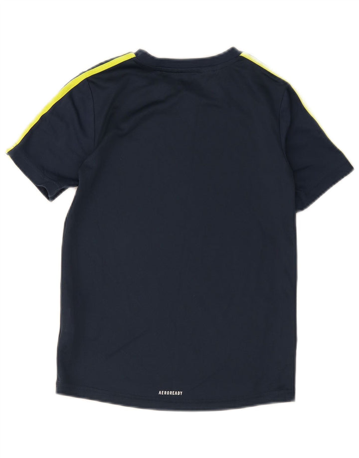 Adidas Jungen Aeroready T-Shirt Top 9-10 Jahre Marineblau Polyester