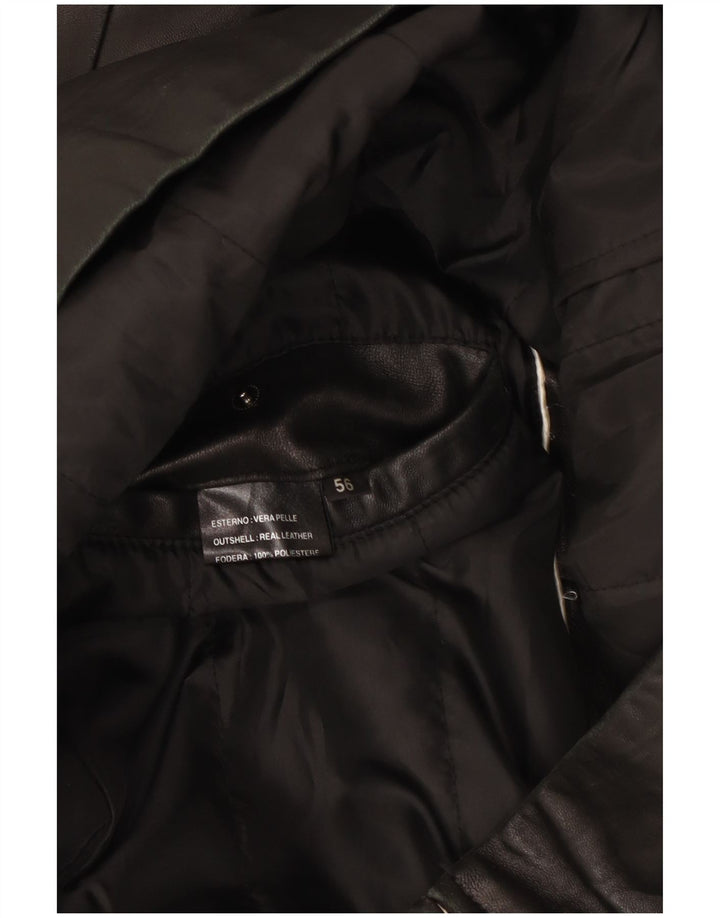 Milestone Herren Lederjacke EU 56 3XL Schwarzes Leder