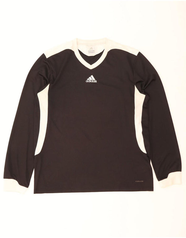 Adidas Herren Climalite Top Langarm Großes schwarzes Colourblock-Polyester