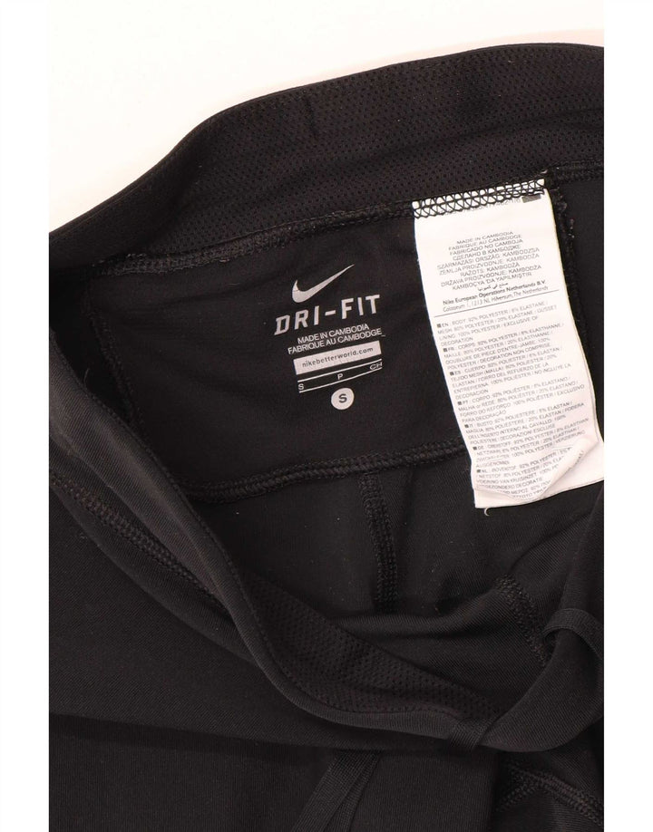 Nike Damen Dri Fit Capri Leggings UK 10 Small Schwarz Polyester