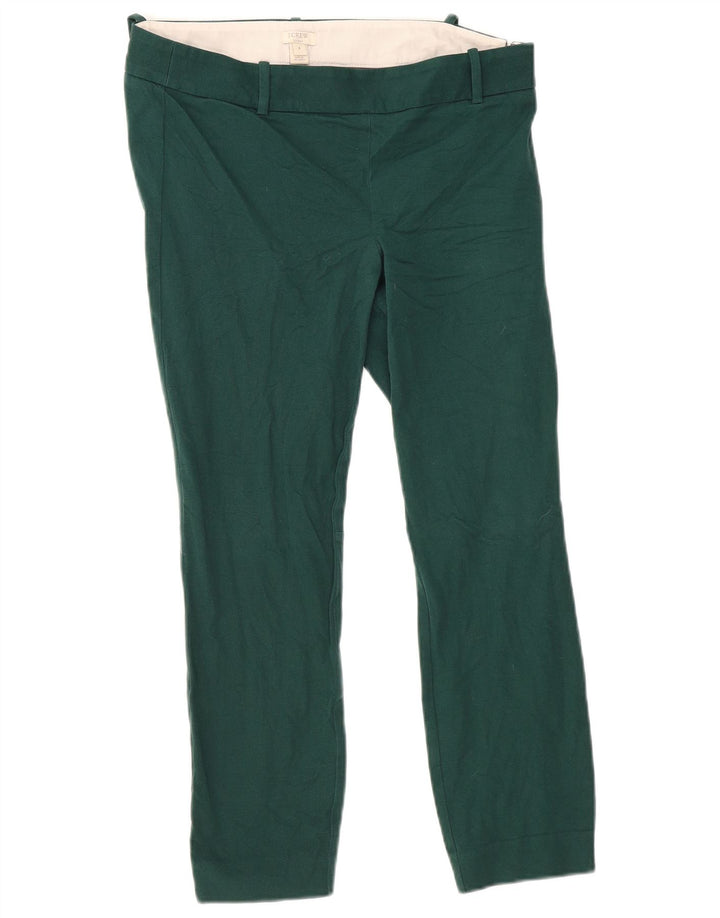 J. CREW Gerade geschnittene Damenhose US 8 Medium W32 L26 Grüne Baumwolle