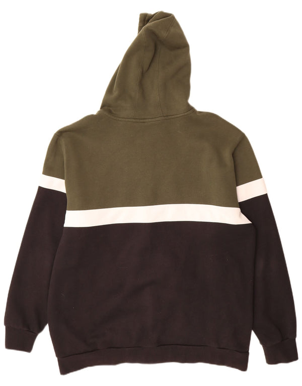 Adidas Herren Zip Hoodie Pullover XL Grün Colourblock Baumwolle