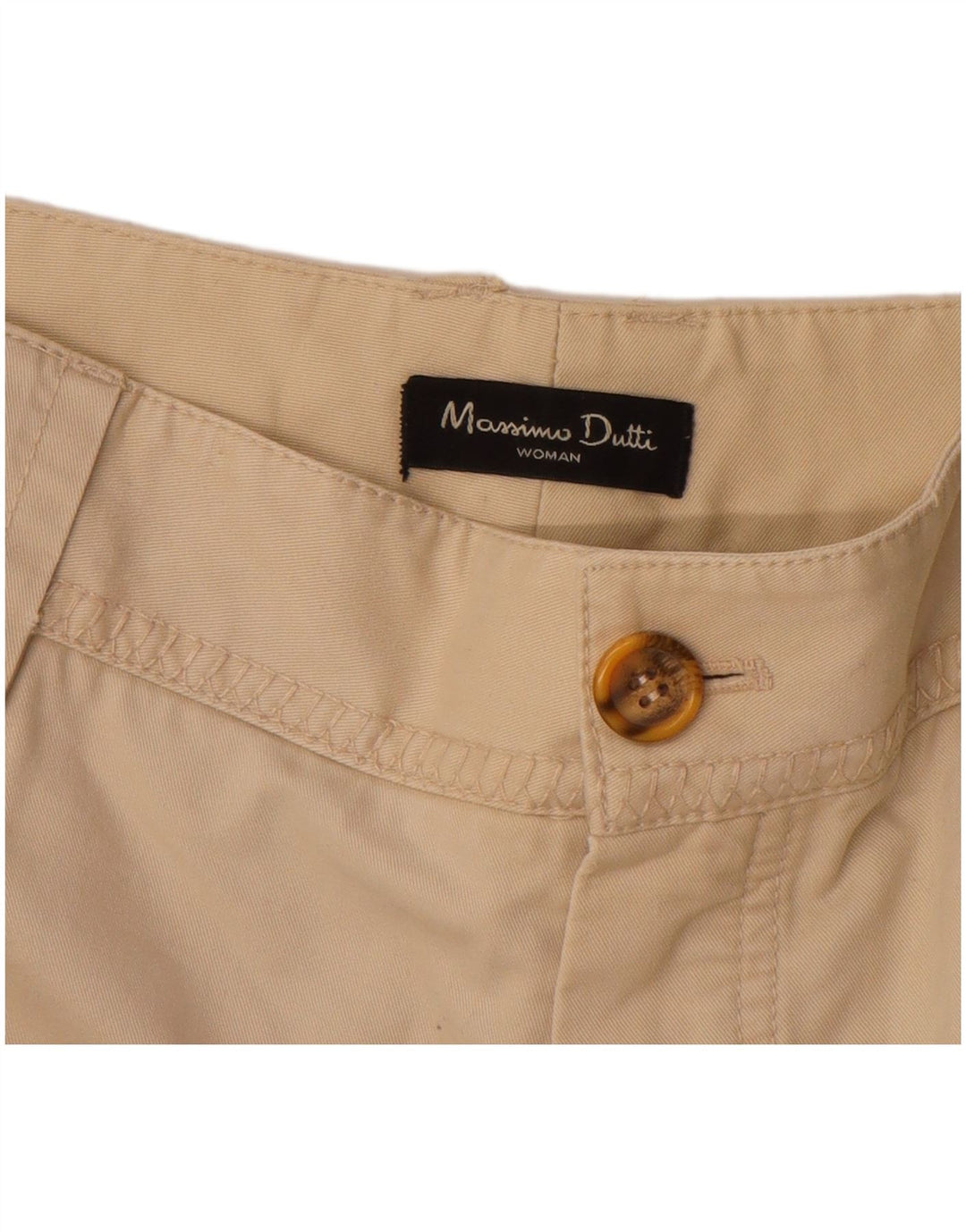 MASSIMO DUTTI Gerade Chino-Hose für Damen, EU 42, Größe L, W32, L33, Beige