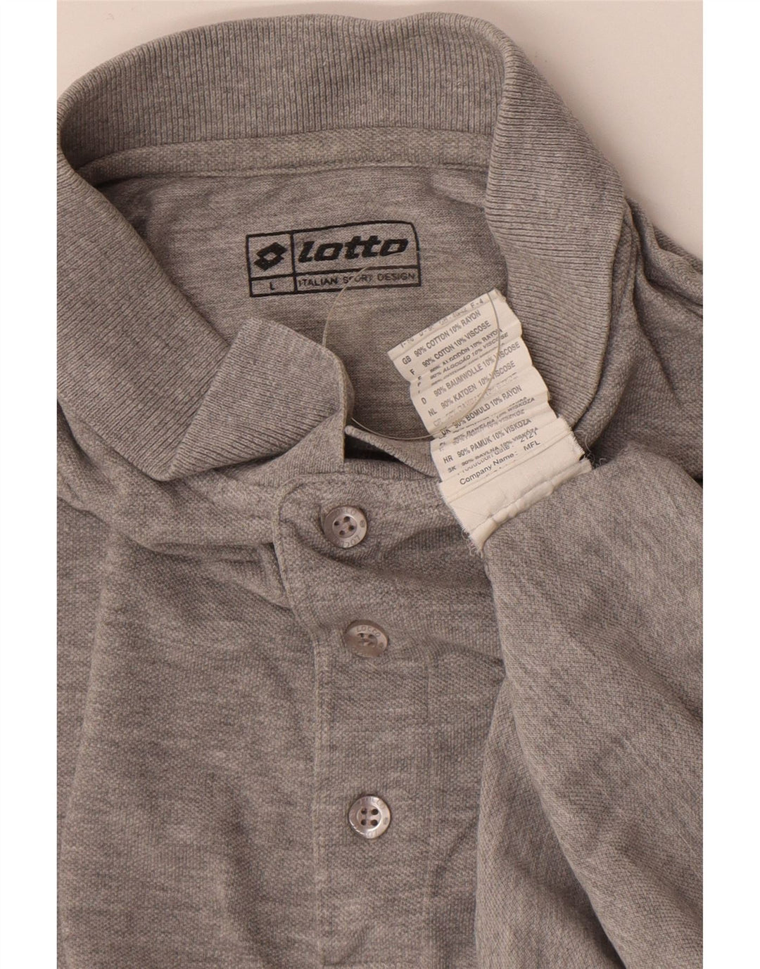 Lotto Herren-Poloshirt, groß, grau gesprenkelte Baumwolle