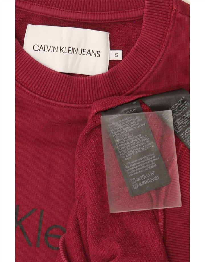 Calvin Klein Jeans Herren-Sweatshirt mit Grafik, Größe S, rote Baumwolle