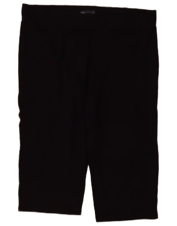 Marks & Spencer Damen Bermuda Sportshorts UK 22 2XL Schwarz Baumwolle