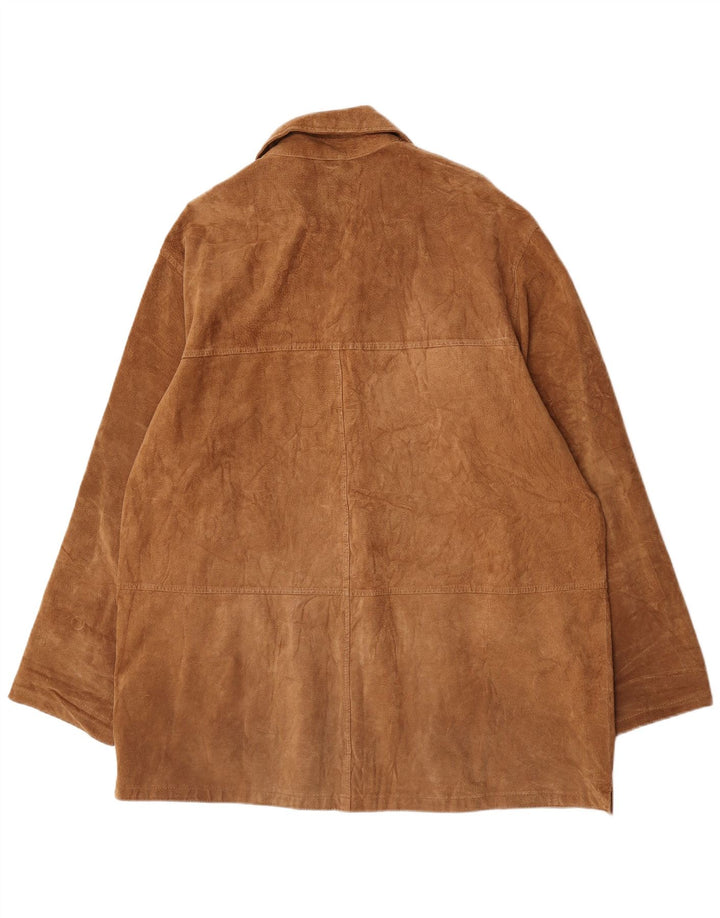 Montereggi Herren Wildlederjacke EU 54 2XL Beige Leder