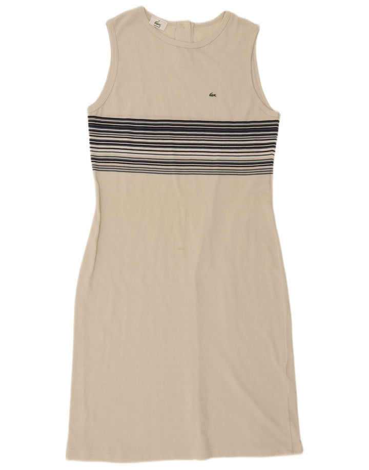 Lacoste Damen, figurbetontes Kleid, Größe 44, groß, weiß gestreift