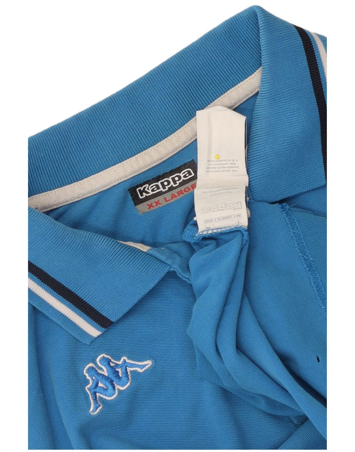 Kappa Herren Poloshirt 2XL Blau Baumwolle