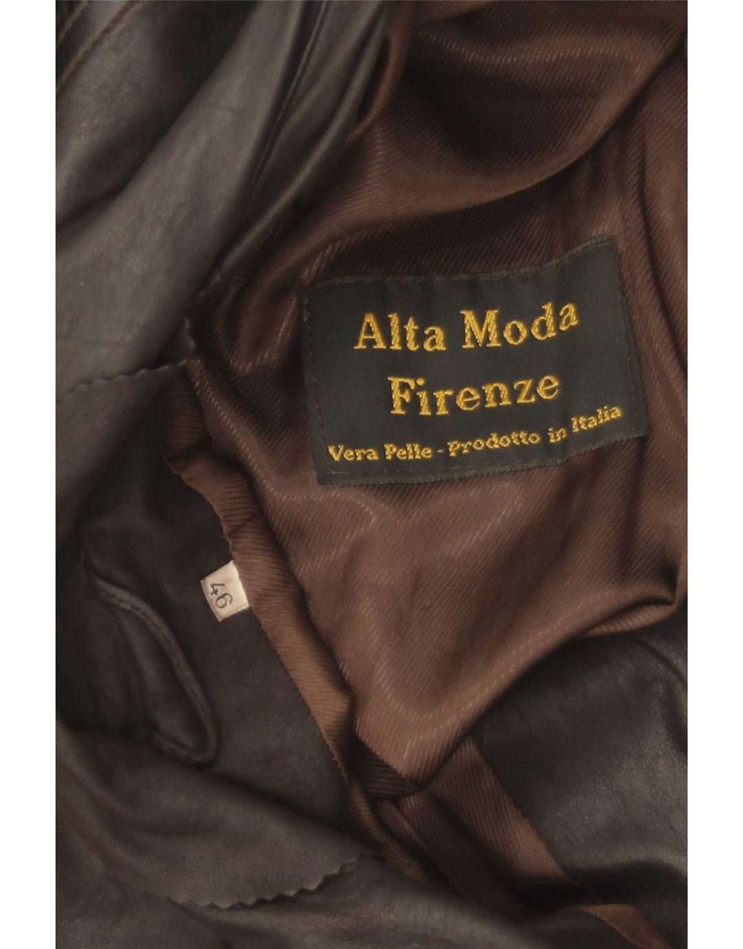 Alta Moda Firenze Damen Lederjacke IT 46 Großes braunes Leder
