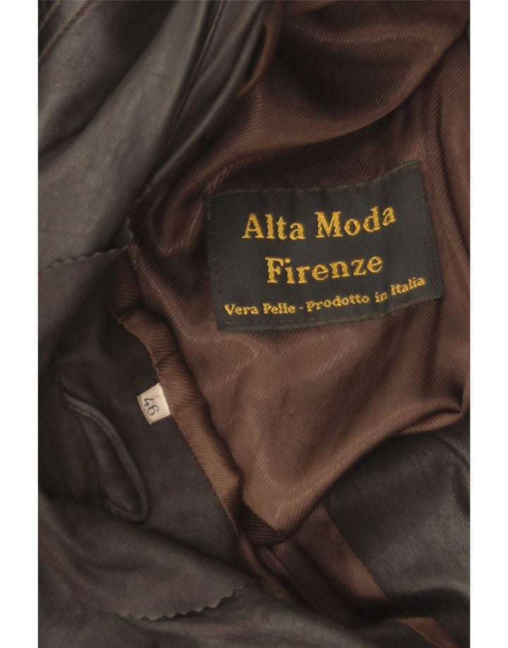 Alta Moda Firenze Damen Lederjacke IT 46 Großes braunes Leder