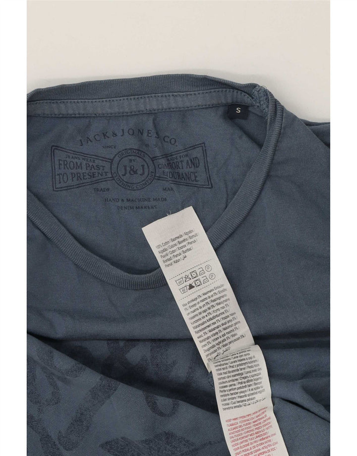 Jack & Jones Herren-T-Shirt mit Grafik, Größe S, Blau, Baumwolle
