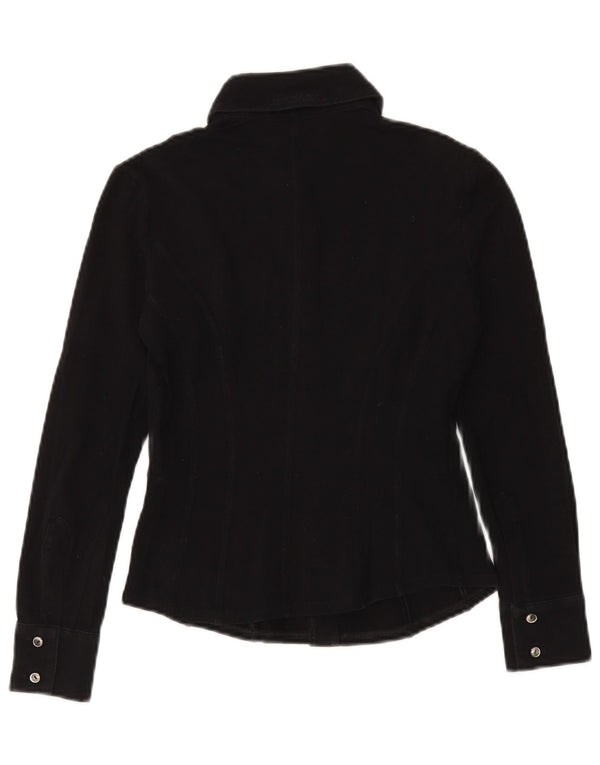 Penny Black Damenhemd UK 10 Small Schwarze Baumwolle