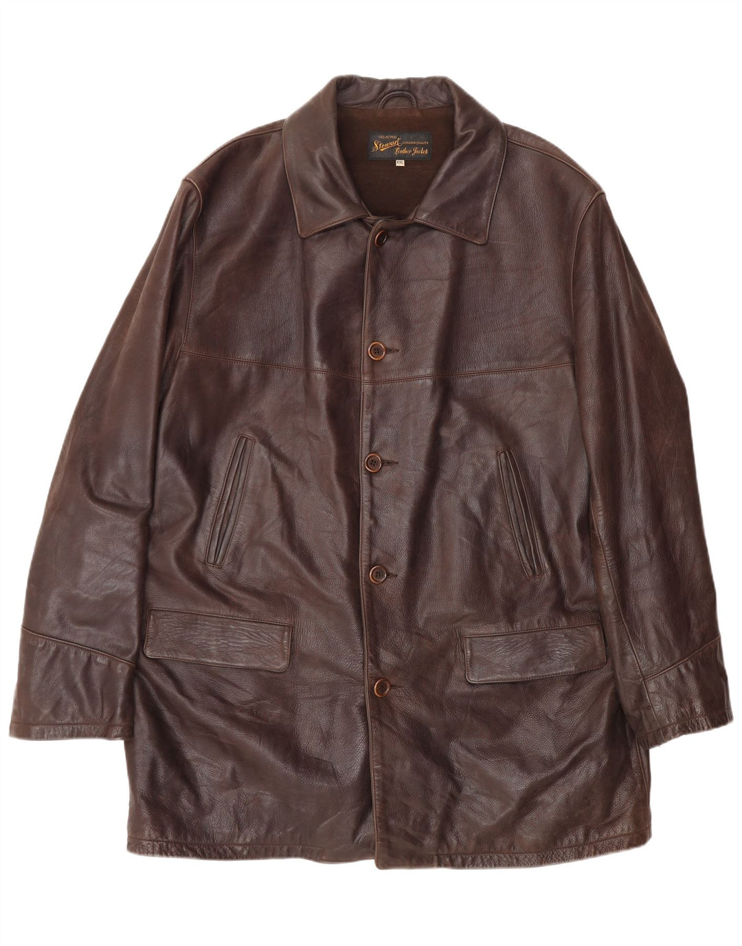 Stewart Herren Ledermantel UK 44 2XL Braunes Leder
