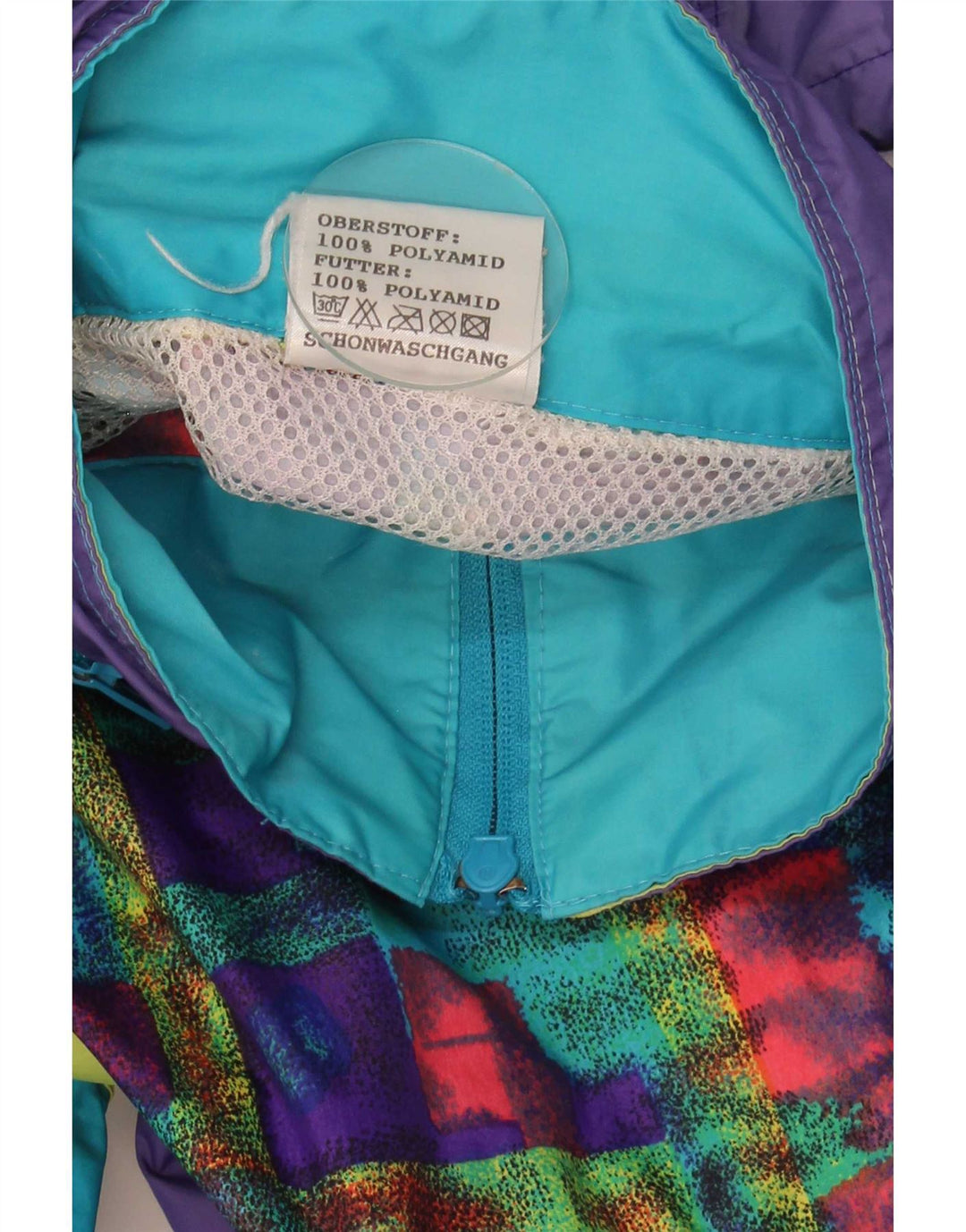 Shamp Herren-Regenjacke mit Kapuze, EU 48/50, mittelgroß, mehrfarbig, Farbblock