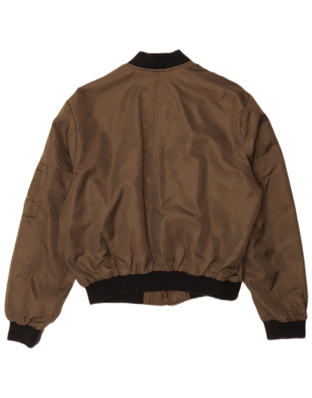 Übergroße Bomberjacke für Damen von Zara, UK 10, Small, Khaki, Colourblock-Polyamid
