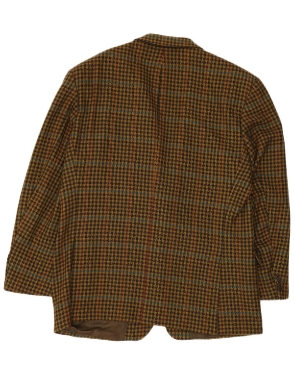 HUGO BOSS Herren-Blazer mit 2 Knöpfen, EU 56, 3XL, gelber Hahnentrittmuster