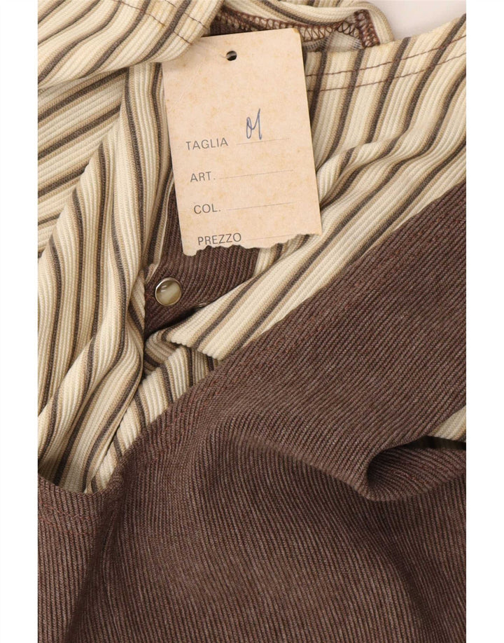 Vintage Damen 2-teiliges Set UK 12 Mittelbraun gestreift