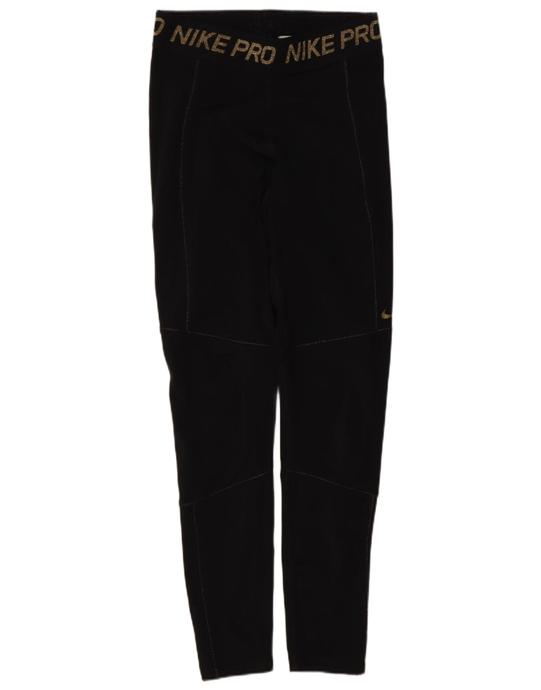 Nike Damen Dri Fit Graphic Leggings UK 12 Medium Schwarz