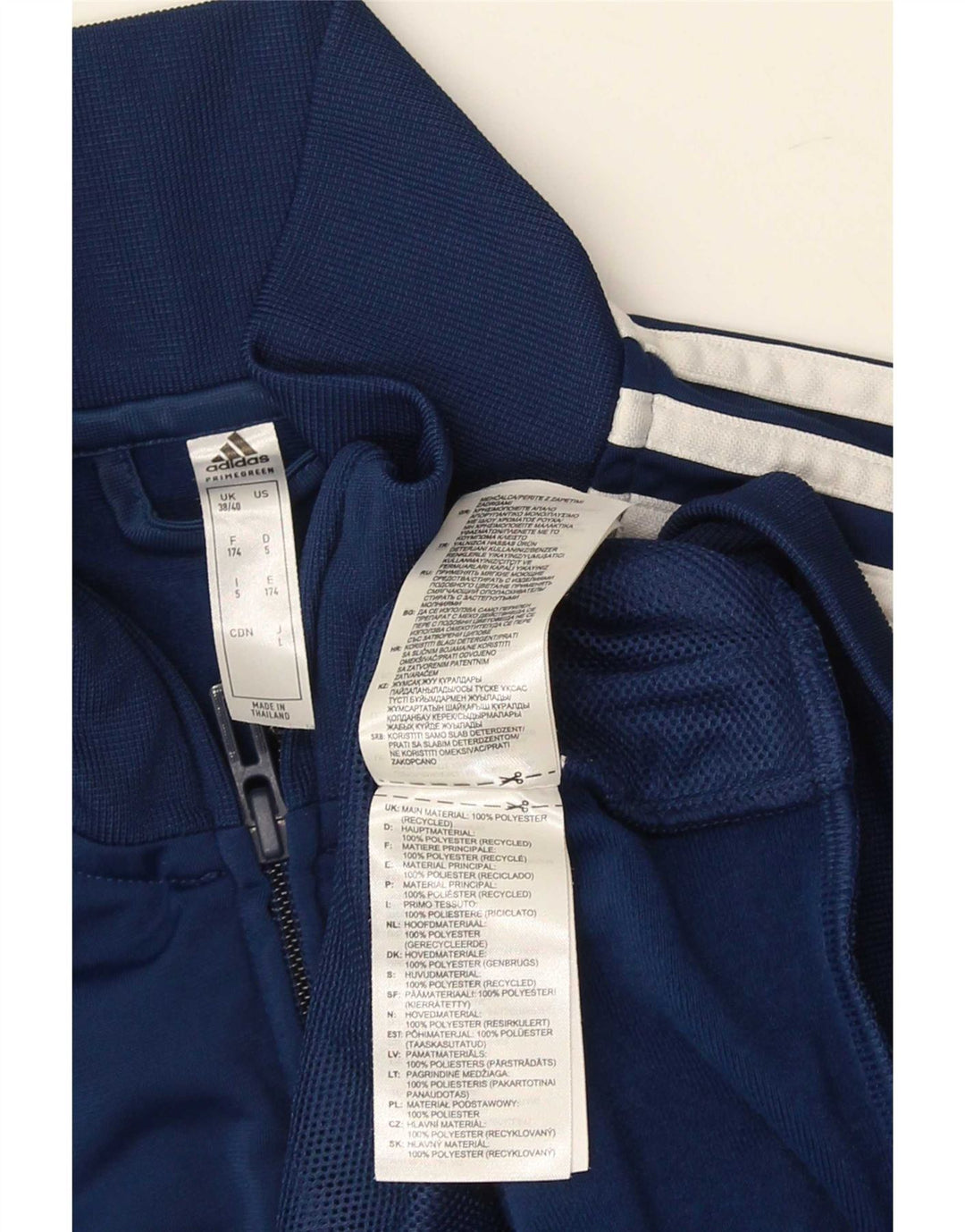 Adidas Herren Trainingsanzug Top Jacke UK 38/40 Medium Marineblau Polyester