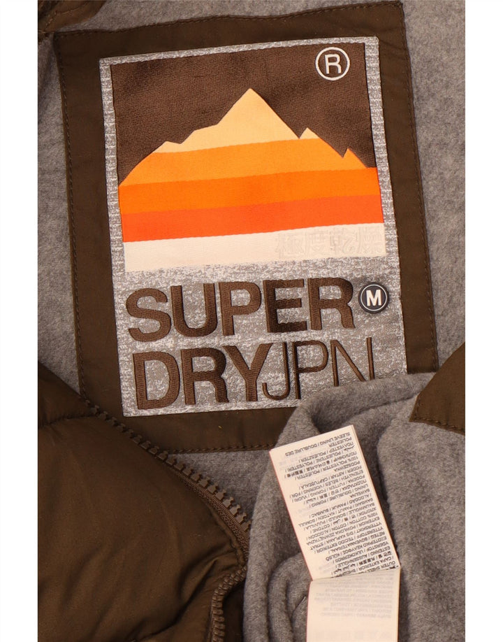 Superdry Herren-Kapuzenjacke, wattiert, UK 38, Mittel-Khaki, Polyester