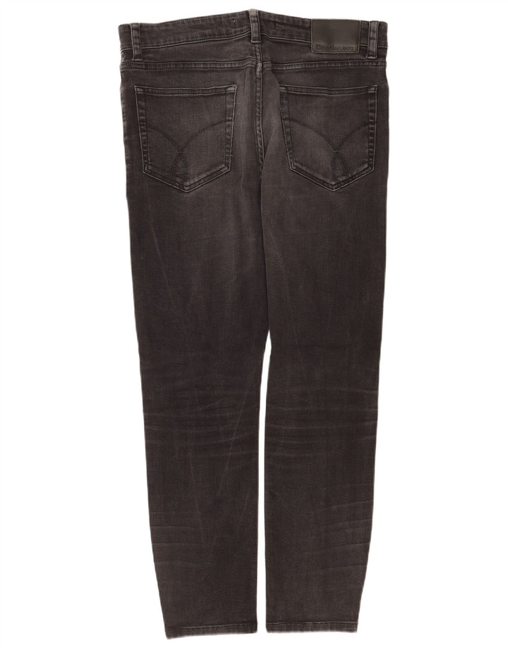Calvin Klein Herren Slim Jeans W34 L28 Graue Baumwolle