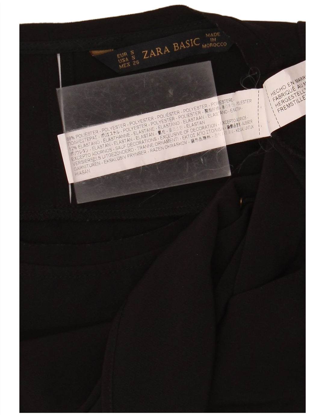 ZARA Damen Crop Ärmelloses Blusenoberteil UK 10 Small Schwarz Polyester