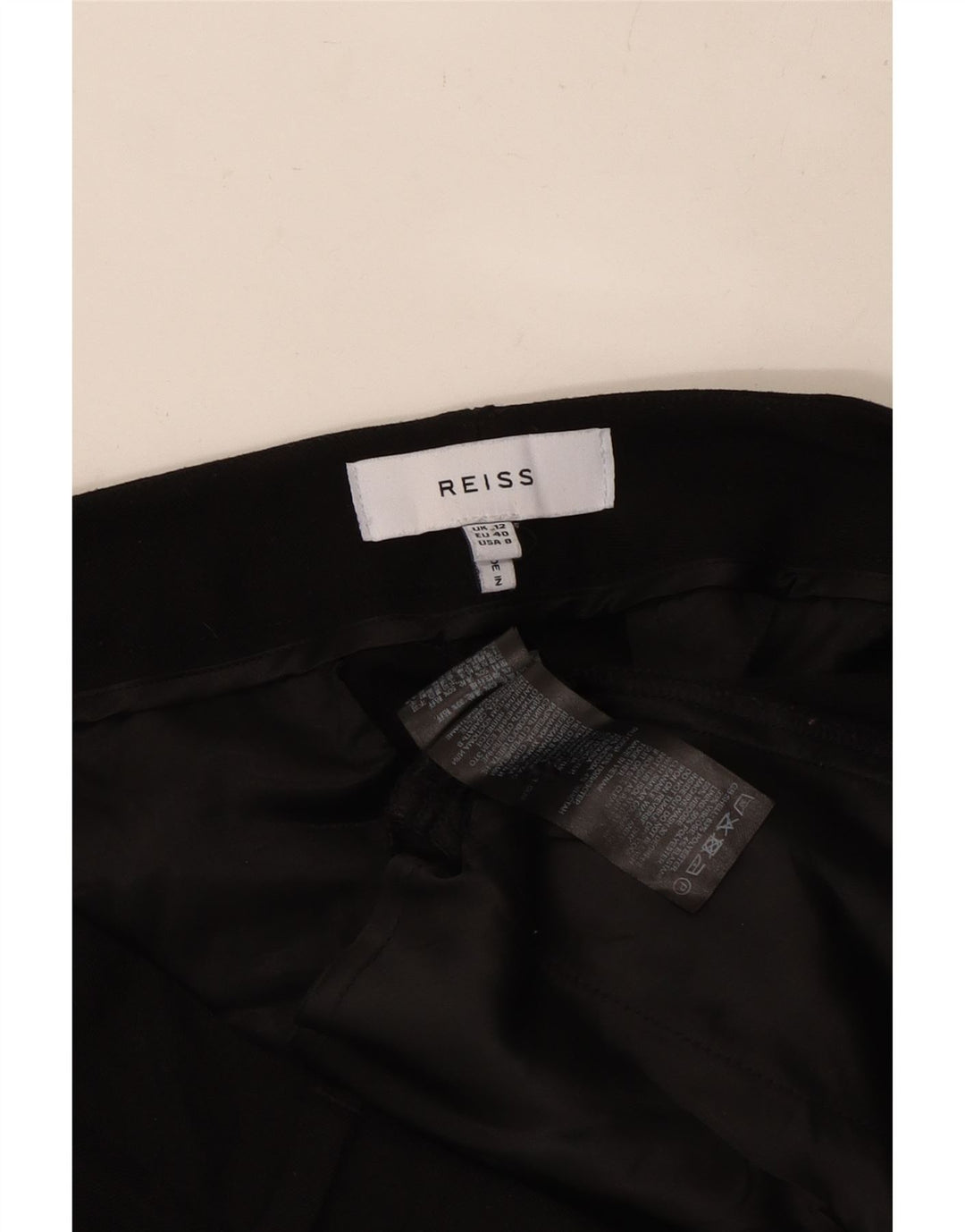 REISS Damen Slim Chinohose UK 12 Medium W32 L28 Schwarz Polyester
