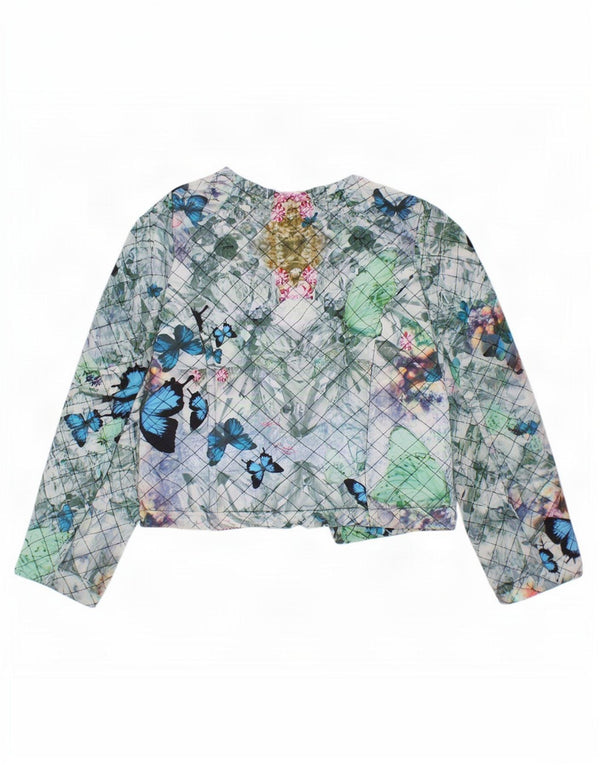 Ted Baker Bolero-Jacke mit Grafik für Mädchen, 5–6 Jahre, blauer Blumen-Schmetterling