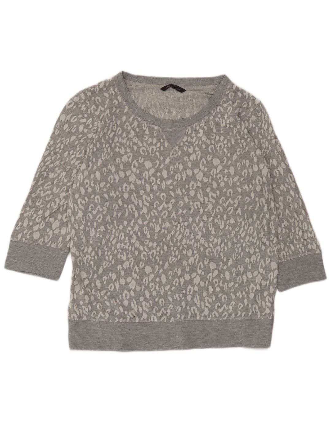 Marks & Spencer Damen-Sweatshirt-Pullover, Gr. 42, groß, grau, mit Tiermuster