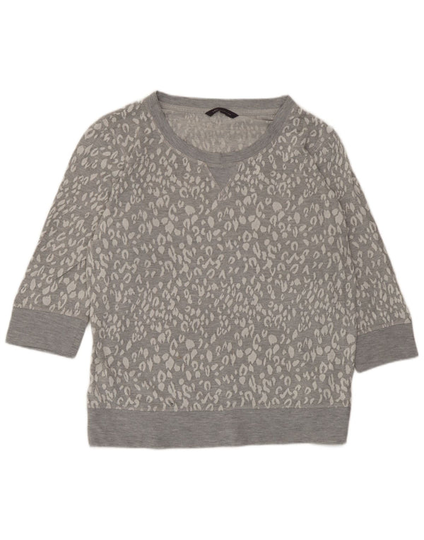 Marks & Spencer Damen-Sweatshirt-Pullover, Gr. 42, groß, grau, mit Tiermuster