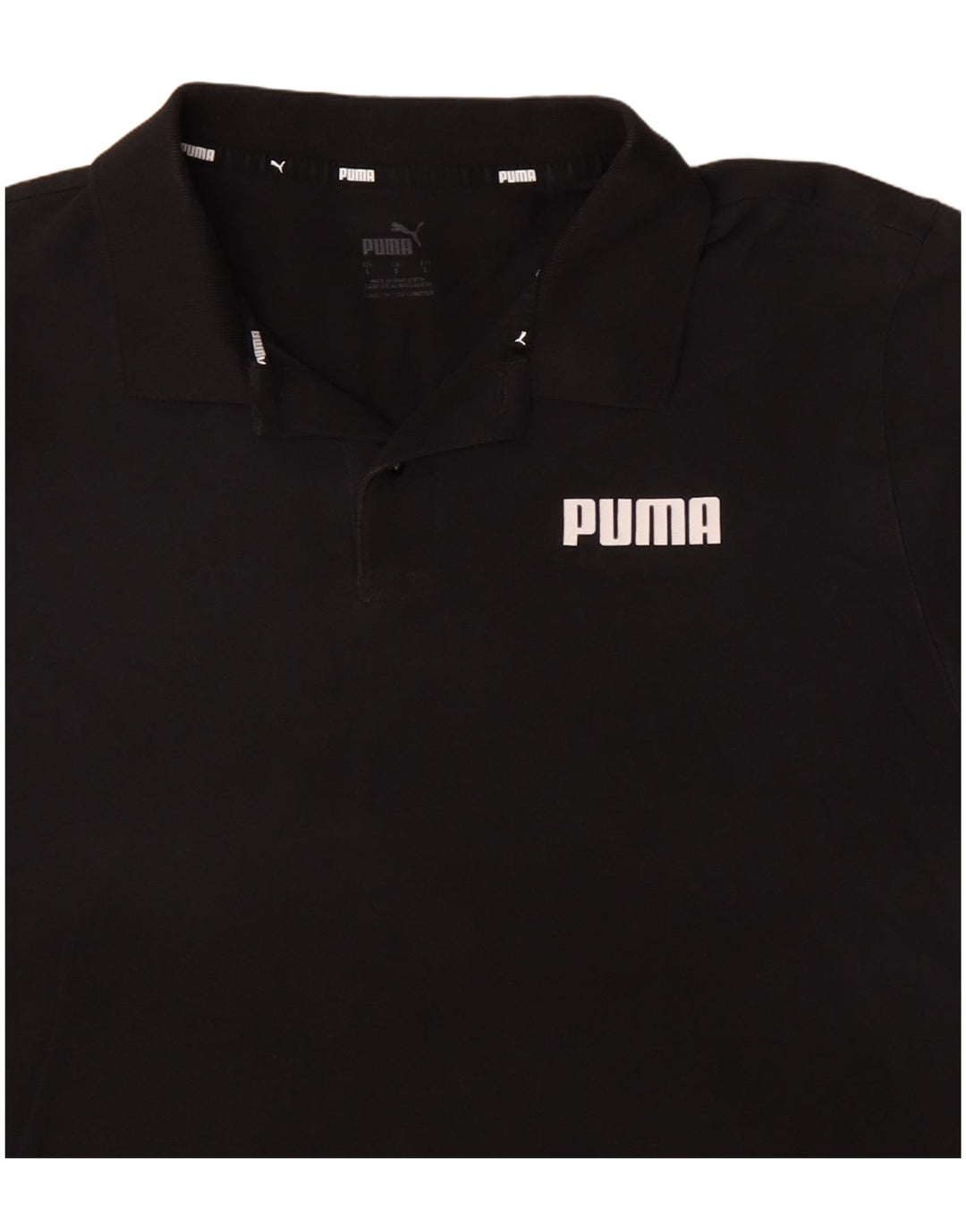 PUMA Herren-Poloshirt, groß, schwarze Baumwolle